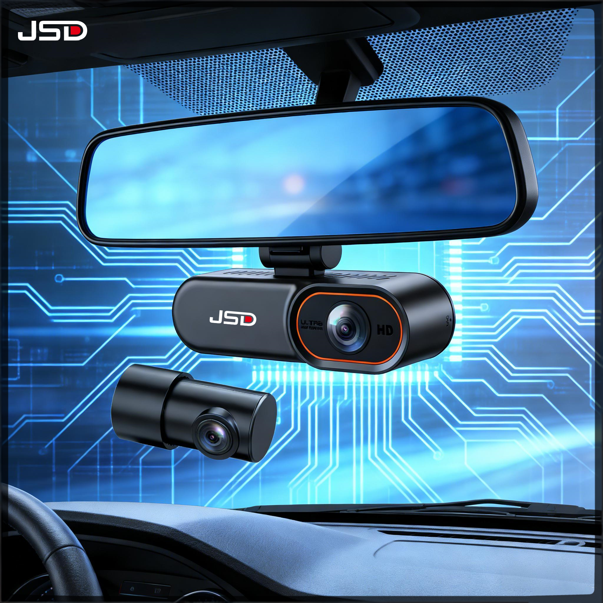 JSD 4G Smart Dashcam – 24/7 Remote Live View | 2K Front + 1080P Rear | GPS Tracking | Cloud Backup | Parking Monitor with Instant Alerts | Supports 256GB