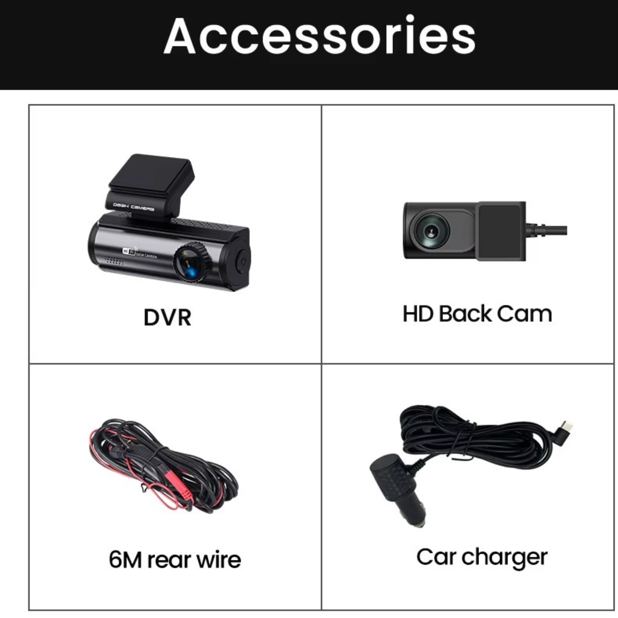 X50+GPS 4K Smart Dashcam – 4K Front + 1080P Rear | 1.3″ IPS Screen | WiFi + GPS | Parking Monitor | Supports 256GB | G‑Sensor & Loop Recording