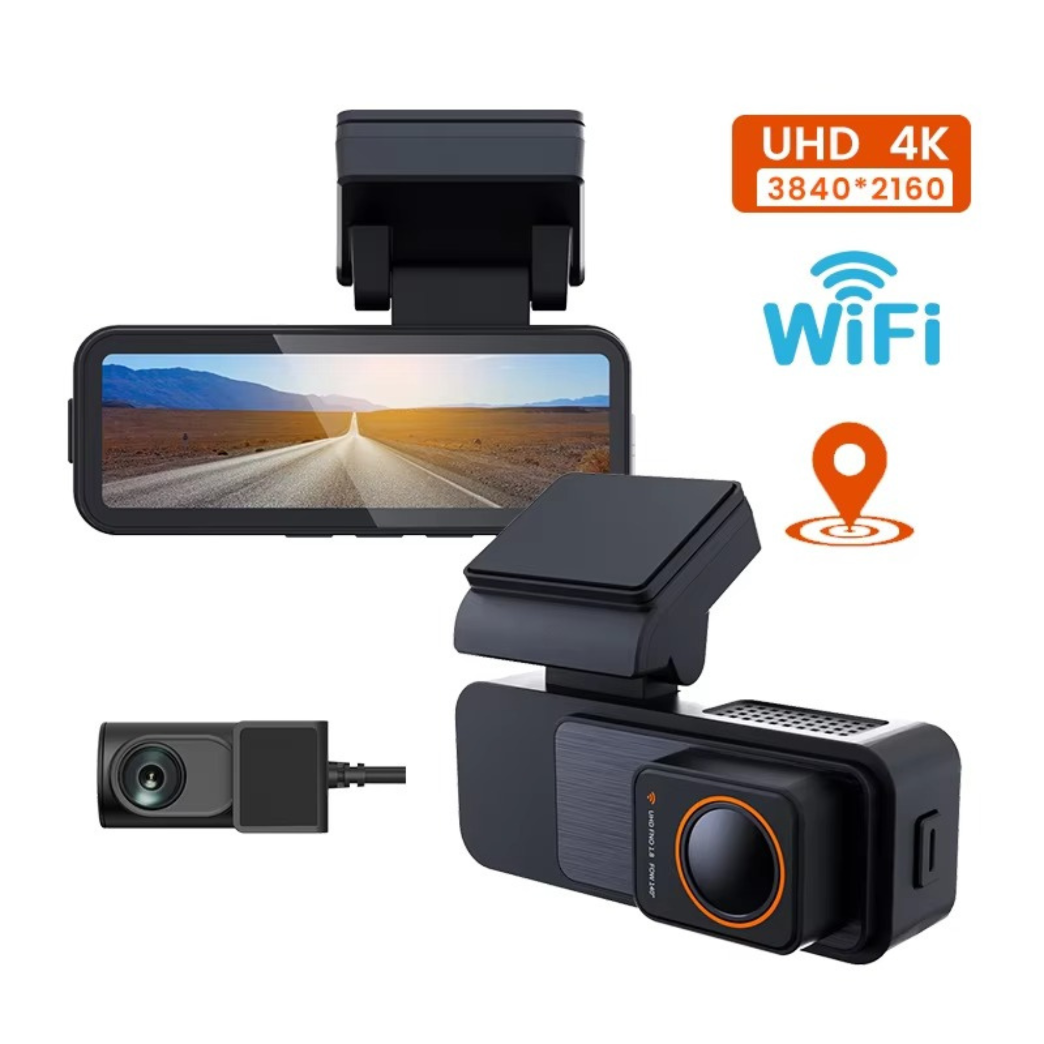 X30 4K Smart Dashcam – 4K Front + 1080P Rear | 1.3″ IPS Screen | WiFi + GPS | Parking Monitor | Supports 256GB | G‑Sensor & Loop Recording