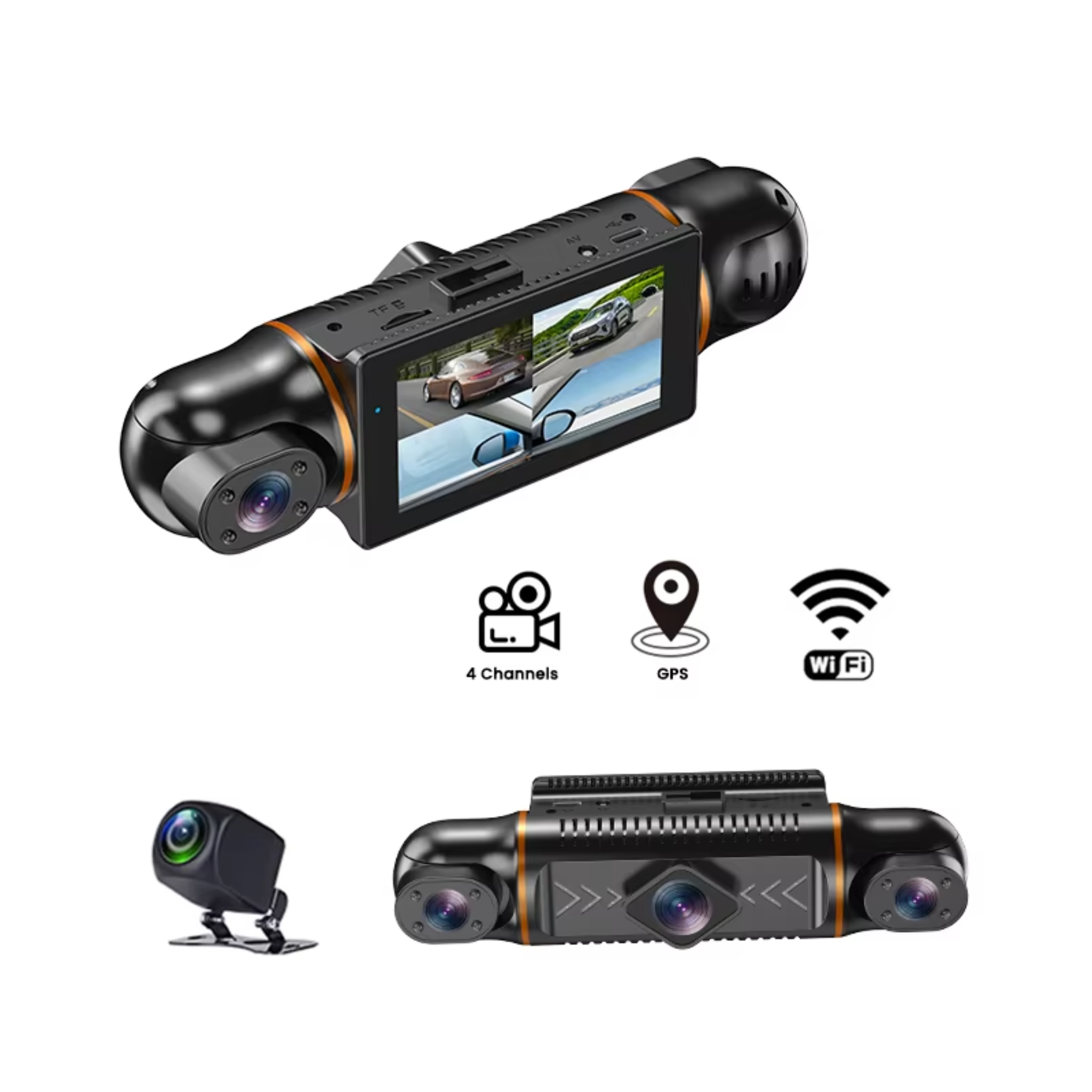 M99+GPS 4K Smart Dashcam – 4K Front + 1080P Rear Camera | 1.3″ IPS Screen | WiFi + GPS | Parking Monitor | Supports 256GB | G-Sensor & Loop Recording