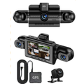 AK19 Quadruple Dash Cam | 2K Front + 1080p Rear + 1080p Interior + 720p Side | External GPS | WiFi | H.265 | 3.0″ IPS Screen | 256GB Support
