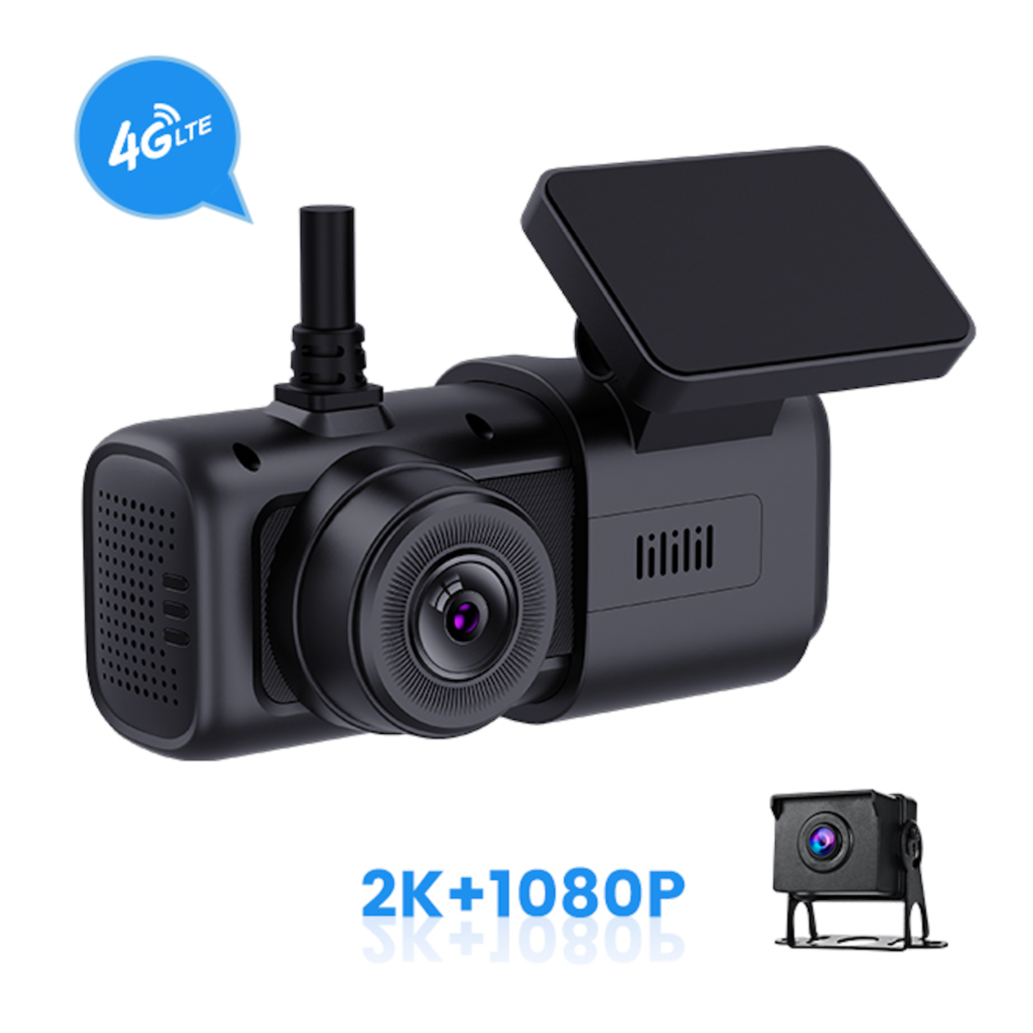 G2T 4G Smart Truck Dashcam – 2K Front + Full HD Rear | 15‑Meter Cable + Aviation Connector | GPS+BeiDou | 4G LTE | 128GB Support | CMSV6 Fleet Management | Time‑Lapse
