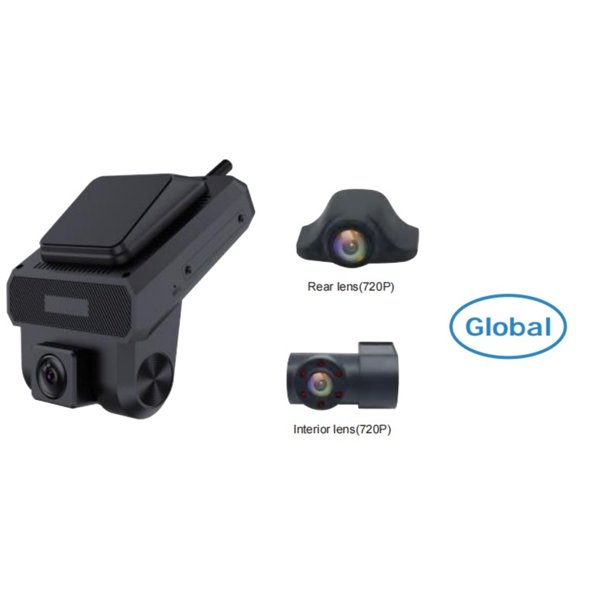 ZW3C 4G Smart Dashcam – 3‑Channel Recording (1080P Front + AHD 720P Interior Night Vision + AHD 720P Rear) | Two‑Way Talk | SOS Button | GPS+BeiDou | 128GB Support | Car Assist App | CMSV6/CMSV7 Ready