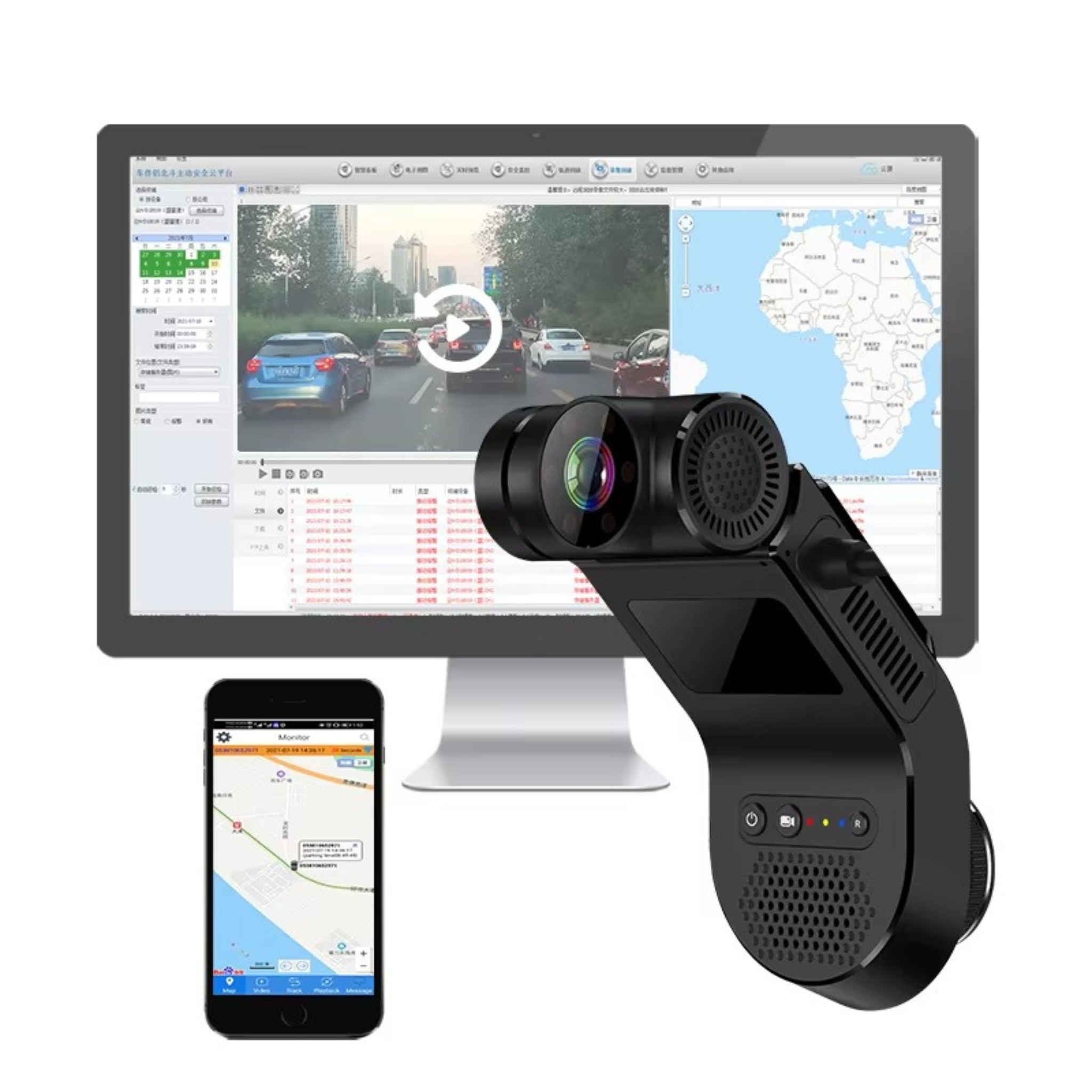T5 4G Smart Dashcam – Dual Camera (1080P Front + IR Night Vision Interior) | SOS Button | Linux System | GPS+BeiDou | Supports 256GB | Fleet Management Ready
